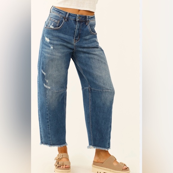 Blank NYC Raw Hem Barrel Jeans, Size 28 - Picture 1 of 6